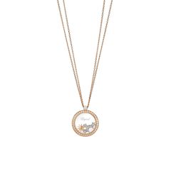 Chopard Happy Sun, Moon, and Stars Rose Gold Diamond Pave Pendant 799450-5401