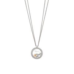 Chopard Happy Sun, Moon, and Stars White Gold Diamond Pave Pendant 799450-1401