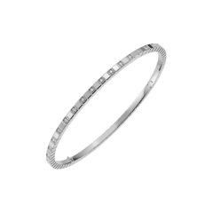 Chopard Ice Cube Pure White Gold Half-Set Diamond Bangle Size S 857702-1009