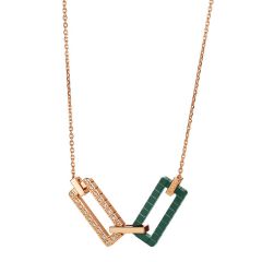 819895-9007 | Chopard Ice Cube Rose Gold Green Ceramic Diamond Pendant