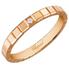 827702-5234 | Buy Online Chopard Ice Cube Rose Gold Diamond Ring Size 58