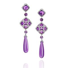 Chopard IMPERIALE White Gold Amethyst Diamond Earrings 849570-1001