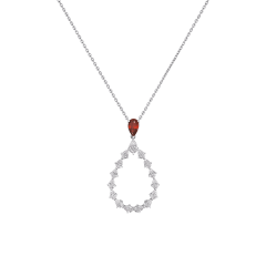 Chopard L'Heure du Diamant Drop White Gold Ruby Diamond Pendant 79A063-1301