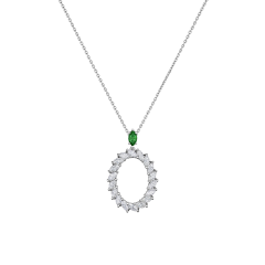 Chopard L'Heure du Diamant Marquise White Gold Emerald Diamond Pendant 79A061-1401