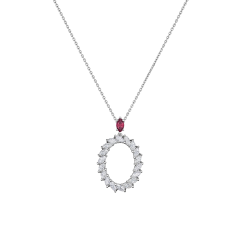 Chopard L'Heure du Diamant Marquise White Gold Ruby Diamond Pendant 79A061-1301