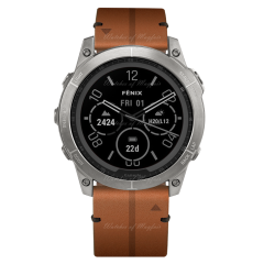 Garmin Fenix 7 Sapphire Solar Titanium With Chestnut Leather Band 47 mm 010-02540-31