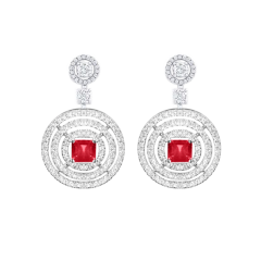 RGE773 | Buy Online Graff Bullseye White Gold Ruby Diamond Earrings 