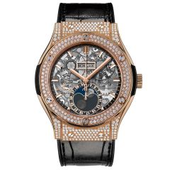 Hublot Classic Fusion Aerofusion Moonphase King Gold Pave 517.OX.0180.LR.1704