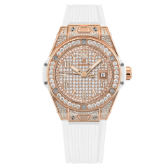 Hublot Big Bang One Click King Gold White Full Pave 33 mm 485.OE.9000.RW.1604