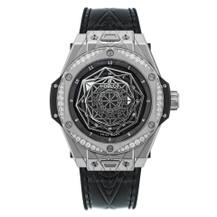 465.SS.1117.VR.1204.MXM17 | Hublot Sang Bleu Steel Diamonds 39 mm watch. Buy Onliine