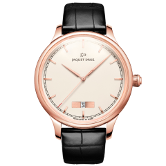 J017513200 | Jaquet Droz Grande Heure Minute Quantieme Ivory Enamel 39 mm watch. Buy Online