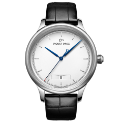 J017510240 | Jaquet Droz Grande Heure Minute Quantieme Silver 39 mm watch. Buy Online