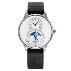 J007510240 | Jaquet Droz Grande Seconde Moon Silver Steel 39 mm watch. Buy Online