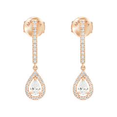 Messika Dormeuses Joy Diamants Poires Pink Gold Earrings 5227