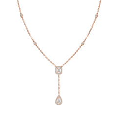 Messika My Twin Tie  0.10ctx2 Pink Gold Necklace 6693