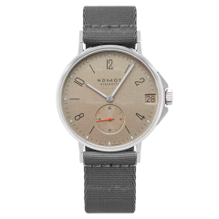 527 | Nomos Ahoi Neomatik 38 Date Sand Automatic Grey Textile watch. Buy Online