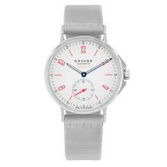 564 | Nomos Ahoi Neomatik Siren White Automatic Grey Textile 36 mm watch. Buy Online