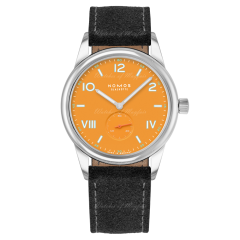 729 | NOMOS Club Campus 38 Future Orange Anthracite Leather watch. Buy Onlline