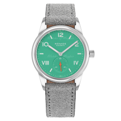 Nomos Club Campus Electric Green Grey Velour Leather 36 mm 715