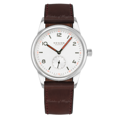 701 | Nomos Club Steel Manual Brown Leather 36 mm watch. Buy Online