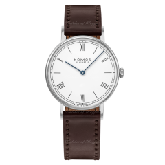 Nomos Ludwig 33 Duo Enamel White Manual Brown Leather 242