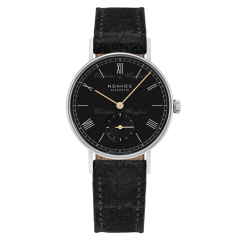 227 | Nomos Ludwig 33 Noir Steel Manual Anthracite Leather watch. Buy Online