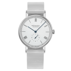 236 | Nomos Ludwig 38 Enamel White Manual Bracelet watch. Buy Online