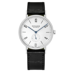 130 | Nomos Tangente Date Manual Black Leather 38 mm watch. Buy Online