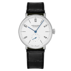 164 | Nomos Tangente manual Black Leather 38 mm watch. Buy Online