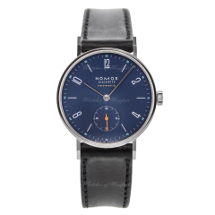 177 | Nomos Tangente Neomatik Midnight Blue Black Leather 35 mm watch. Buy Online