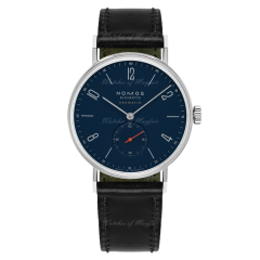 142 | Nomos Tangente Neomatik Midnight Blue Automatic Black Leather Folding Clasp 39 mm watch. Buy Online