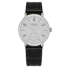 Nomos Tangente Neomatik Platinum Grey Black Leather 35 mm 188