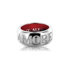 Pasquale Bruni Amore White Gold Red Enamel  Ring Size 54 14990B