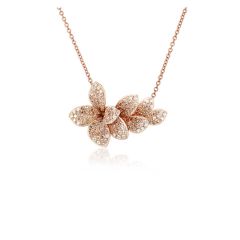 Pasquale Bruni Giardini Segreti Rose Gold Ruby White and Champagne Diamond Necklace 15822R