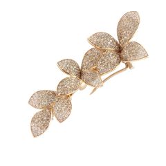 Pasquale Bruni Giardini Segreti Rose Gold Diamond Brooch 15483R