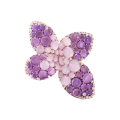 Pasquale Bruni Giardini Segreti Rose Gold Amethyst Brooch 15489R