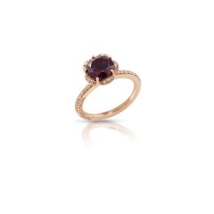 Pasquale Bruni Me & You Rose Gold Garnet White and Champagne Diamond Ring Size 55 15652R