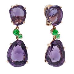 Pomellato Bahia Rose Gold Amethyst Tsavorite Earrings POB0022_O7000_000OI