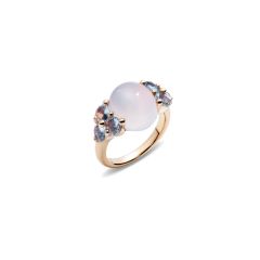 A.A702/O7/ADF | Pomellato Luna Rose Gold Aquamarine Monnstone Size 55