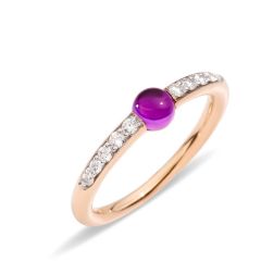 Pomellato M'ama Non M'ama Rose Gold Amethyst Diamond Ring PAB7031_O7000_DB0OI