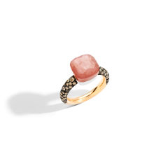 Pomellato Nudo Classic Rose and White Gold Moonstone Diamond Ring PAC0040_O6BKR_BRADO