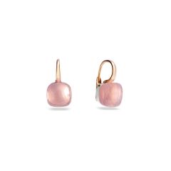 Pomellato Nudo White&Rose Gold Pink Quartz Earrings POA1070_O6000_000QR