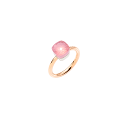 Pomellato Nudo Petit Rose and White Gold Quartz Ring PAB4030_O6000_000QR