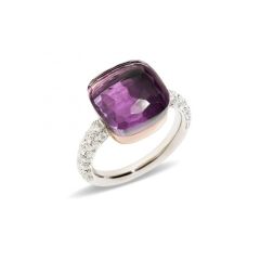 Pomellato Nudo Rose and White Gold Amethyst Diamond Ring PAB4010_O6000_DB0OI