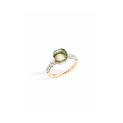 Pomellato Nudo Petit Rose and White Gold Prasiolite Diamond Ring PAB7040_O6WHR_DB0PA