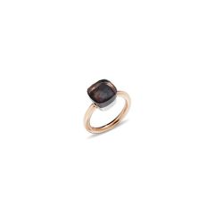 Pomellato Nudo Rose and White Gold Smoky Quartz Ring Size 51 PAA1100_O6000_000QF