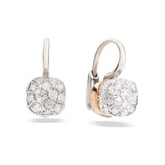 Pomellato Nudo White and Rose Gold Diamond Earrings POB5010_O6000_DB000