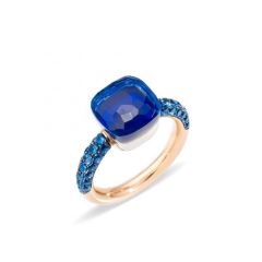 PAB9040_O6000_TTKTL | Pomellato Nudo White and Rose Gold Topaz Lapis Ring