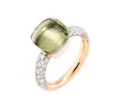 Pomellato Nudo Rose and White Gold Prasiolite Diamond Ring PAC0040_O6WHR_DB0PA