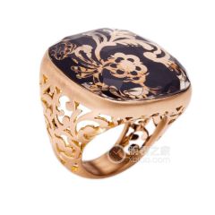 A.B304WO7/JOU |Buy Pomellato Victoria Rose Gold Jet Rock Crystal Ring 